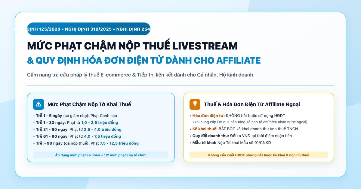 Bán hàng livestream chậm nộp tờ khai thuế bị phạt bao nhiêu?
