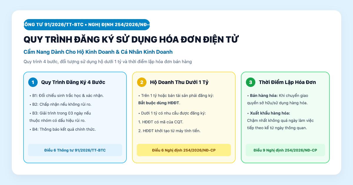Quy trình đăng ký hóa đơn điện tử cho hộ kinh doanh 2026