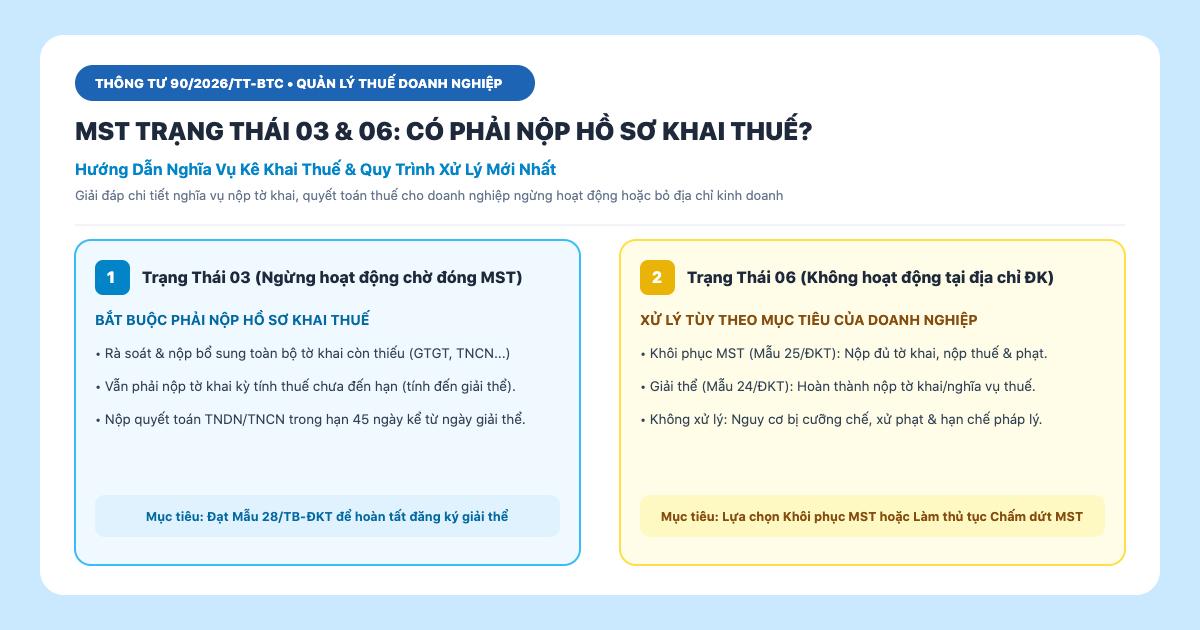 Mã số thuế trạng thái 03 và 06 có phải nộp hồ sơ khai thuế?