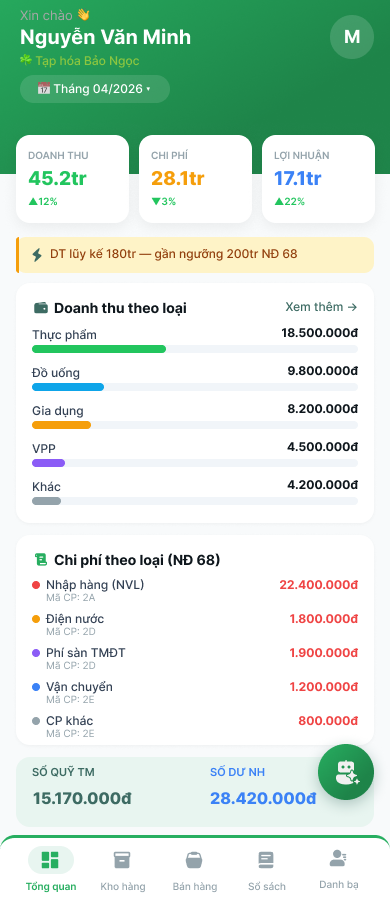 Ảnh chụp màn hình ứng dụng SmartAcc